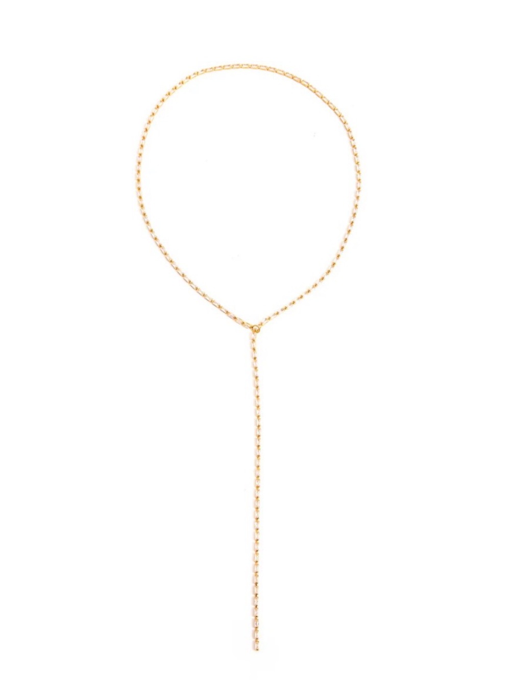 Crystal Haze mini baguette Gold Drop Lariat Necklace - Women Jewelry